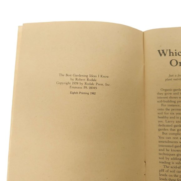 Vtg The Best Gardening Ideas I Know Robert Rodale Paperback 1982 Eighth Printing - Picture 7 of 14